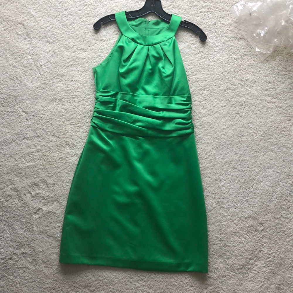 Kelly green David’s bridal dress